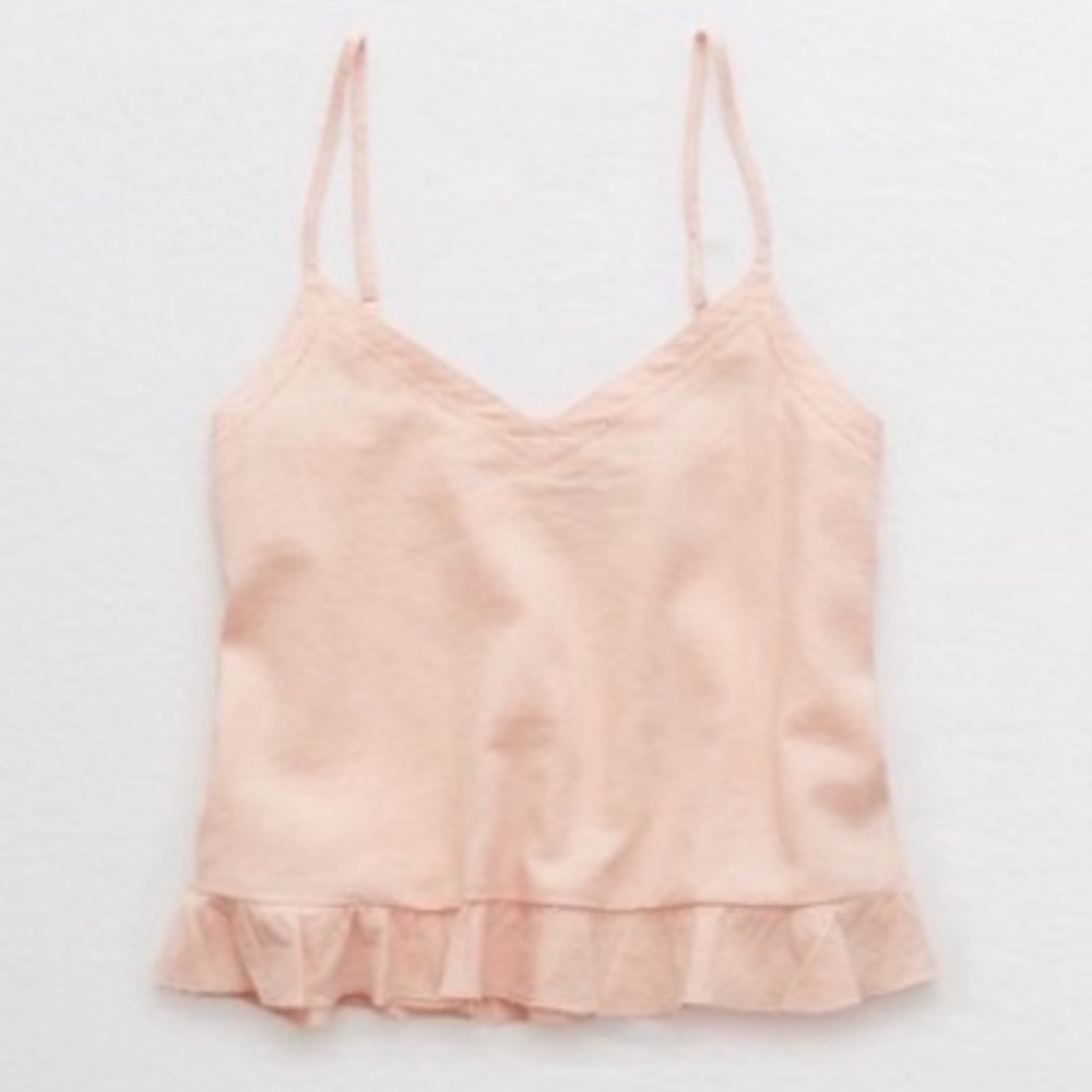 Aerie Easy Ruffle Tank - Peach